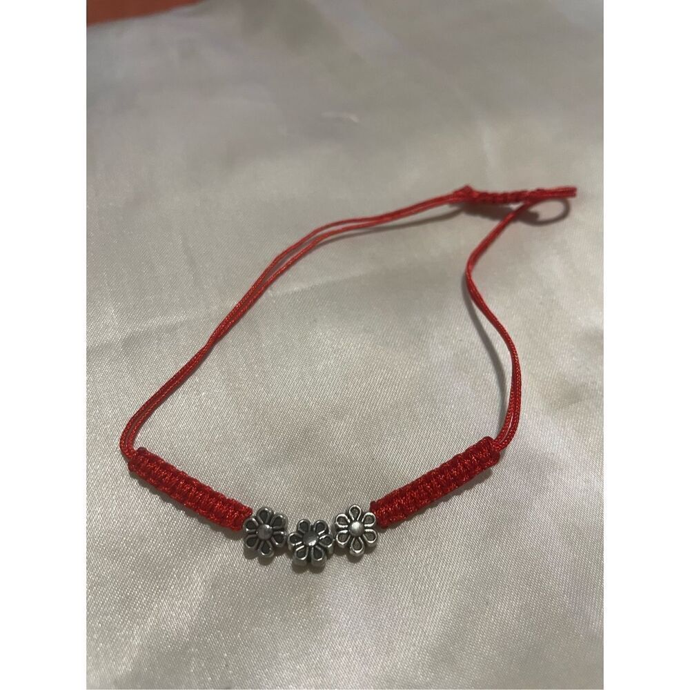 Paparazzi silver flower red Urban bracelet